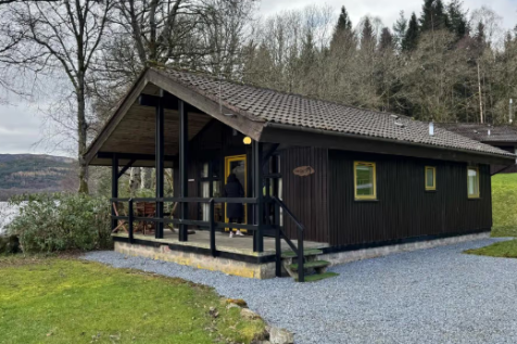 Exterior Of The Wood Lodge Overlooking Loch Tay