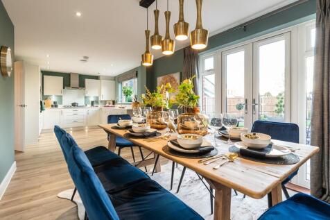 A sociable open plan space with doors to the garden