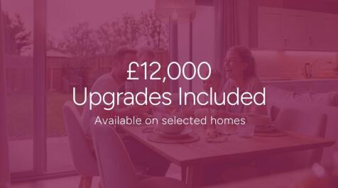 The image displays a graphic icon representing home upgrades, along with the text "£12