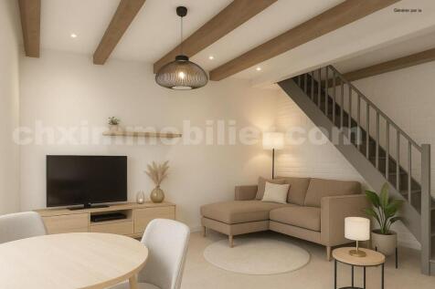 Salon moderne aux tons neutres