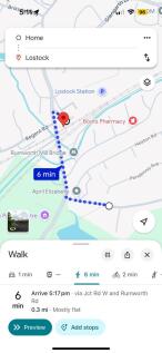 Google Distance To Train Station