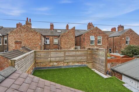 back garden above window view
