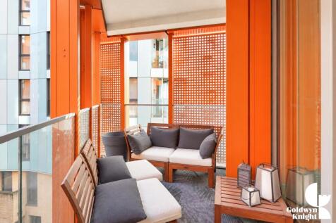 Modern Orange-Panel Balcony Retreat