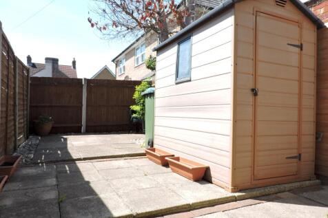 Rear garden with she