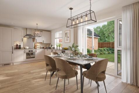 Kitchen and dining room in the 4 bedroom Kennisham July 25