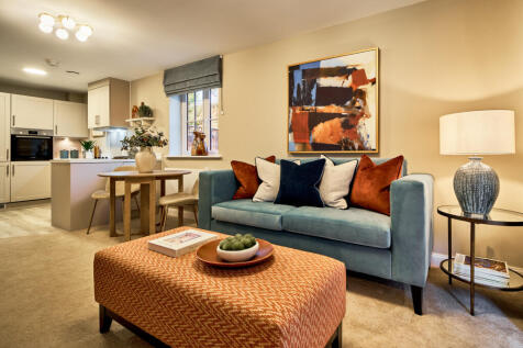 Typical open plan living room and kitchen