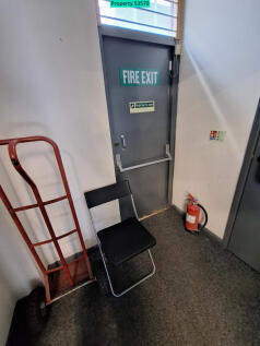 Rear fire door