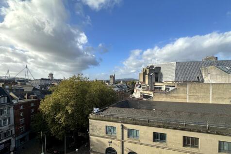View to the Principality Stadium and Cardiff Castle