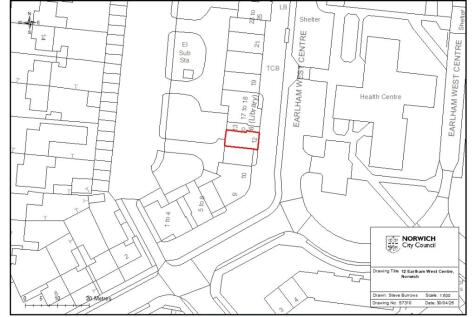 Aerial plan 12 Earlham West Centre 