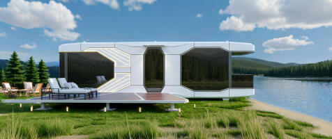 Artist impression by a lake