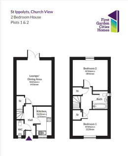 Floorplan 2 bed  Plots 1 &amp; 2