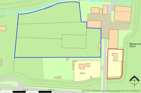 Site plan -blue area depicts paddock