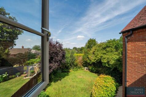 View over garden and countryside beyond