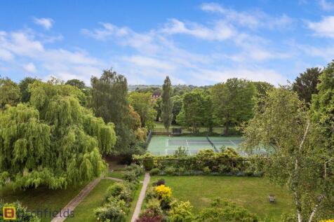 View over gardens and courts