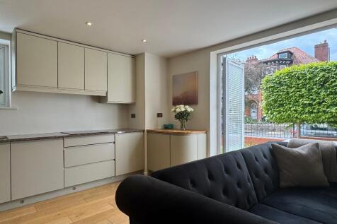 Living area with French doors
