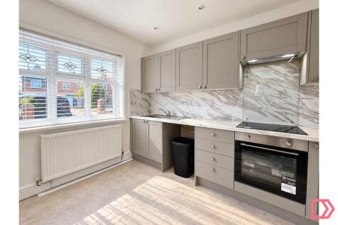 Kitchen with front facing bay window