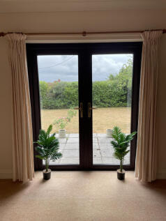 French doors from dining room