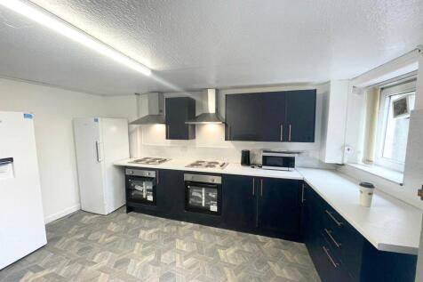 Modern kitchen with dual ovens and ample storag...