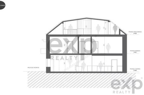This image shows a cross-section architectural dra