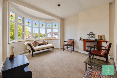 Vintage Bay Window Living Room
