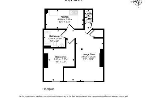 Flat 1, 386 High Street Rochester, Rochester, Kent, ME1 1DJ