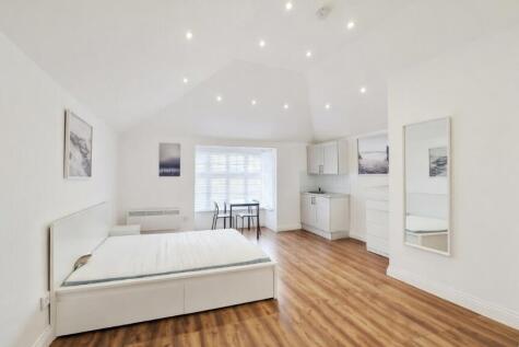 Bright, modern studio-style bedroom with a doub...