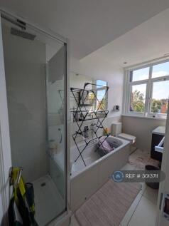 Large Bathroom With Both Bath And Shower