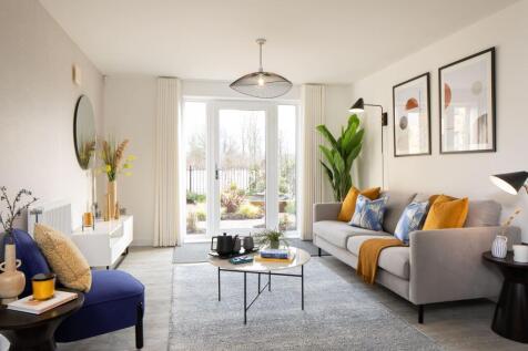 Inside view of lounge area with French doors opening onto open space. Coleford, 2 bed apartment.