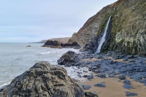 Tresaith beach waterfall