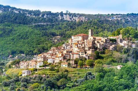 General view of Le Bar-sur-Loup village in Southea