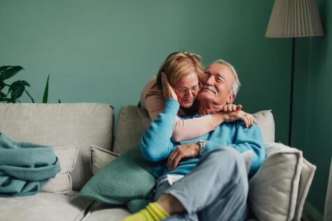 couple embracing - stock image