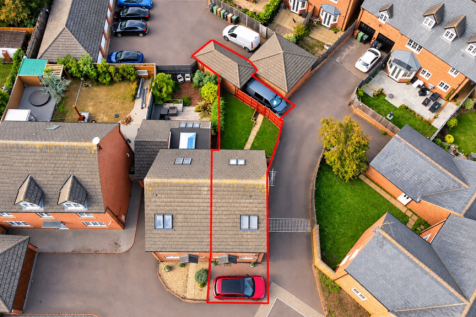 Aerial Property Plot with Red Boundary