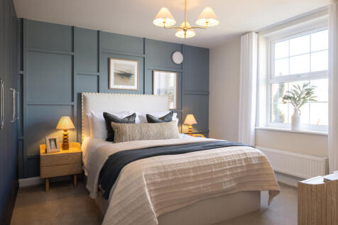 internal shot of the main bedroom in bracebridge show home