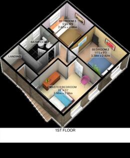 3D Floorplan - First Floor