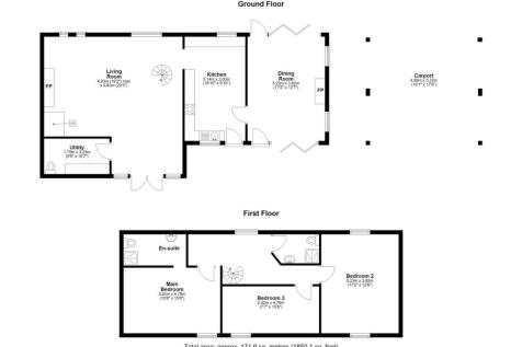 Brookside, Courtyard Barn, Gladestry - all floors.