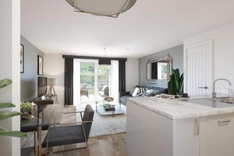 The open plan living area beams with natural light