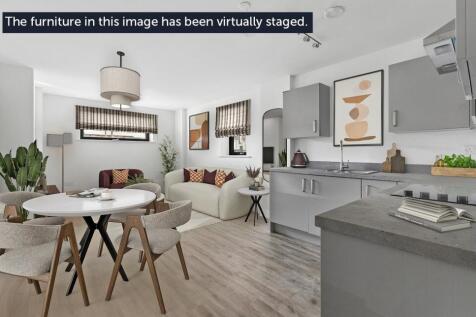 Plot 7 living area with virtual staging disclaimer