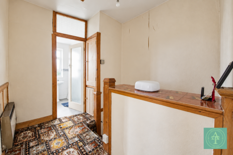 Vintage Landing Outside Bright Bathroom