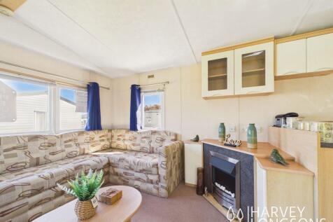 static caravan lounge seating area with corner sof