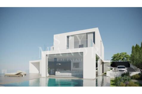 3D render of villa with infinity pool