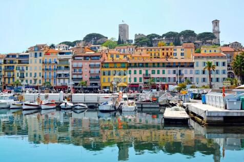 Old city and harbor in Cannes, French Riviera, Fra