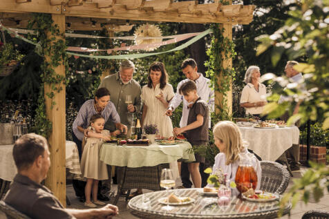 a group of people at a table