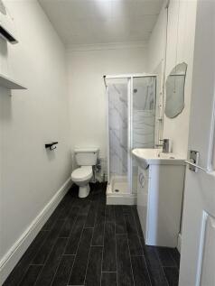 Fresh modern bathroom with shower and sink...