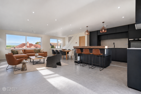 Living room seating moved toward windows