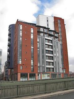 Modern urban apartments with sleek balconies...