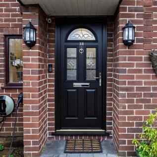 Composite front door with exterior charging ev poi