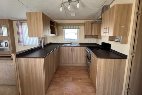 Modern kitchen inside ABI Derwent static caravan