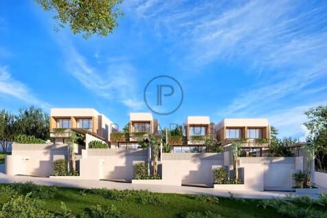 Modern villas with large windows and minimalist de
