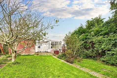 South West facing garden with prize winning pear tree, flags and lawn