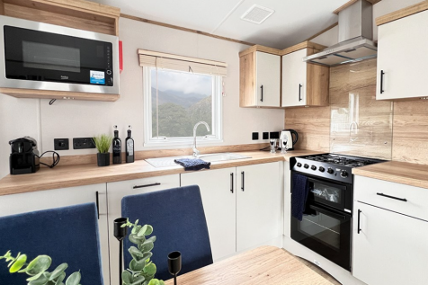 Modern kitchen inside ABI Hamilton static caravan